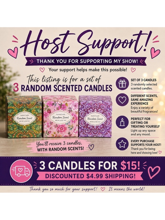 Other - Set of 3 Random Scented Candles * Host Support for Live Show